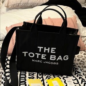 Marc Jacobs Black Canvas 'The Tote Bag' with Logo